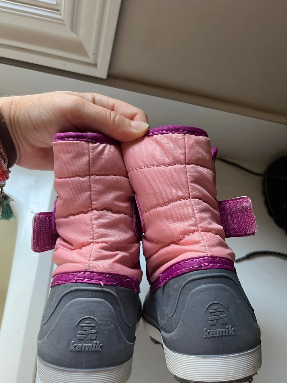 Kamik Pink and Purple Kids' Waterproof Snow Boots